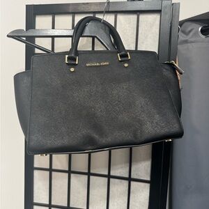Michael Kors Black Tote with Gold Accents